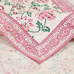 Hand Block Printed Cotton Table Runner - Green Ninja
