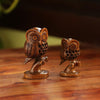 Hand Carved & Hand Painted Showpiece In Cedar Wood - Green Ninja