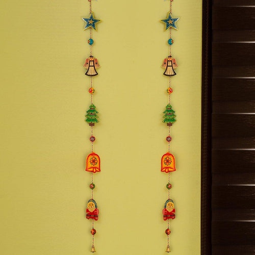 Hand-Painted Christmas Buntings In Chilbil & Gular Wood - Green Ninja