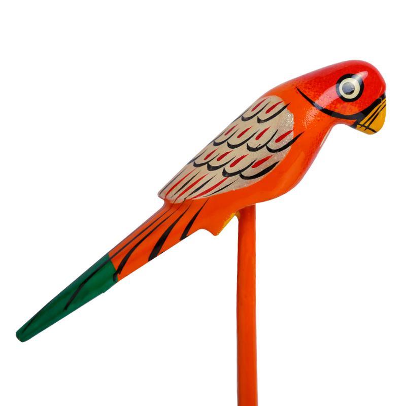 Hand-Painted Wooden Bird Planter Sticks for Garden - Green Ninja