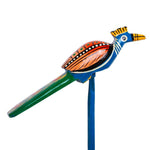 Hand-Painted Wooden Bird Planter Sticks for Garden - Green Ninja