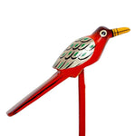 Hand-Painted Wooden Bird Planter Sticks for Garden - Green Ninja