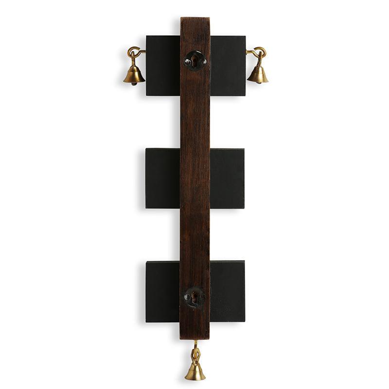 Warli Hand-Painted Wooden Key Holder - Green Ninja