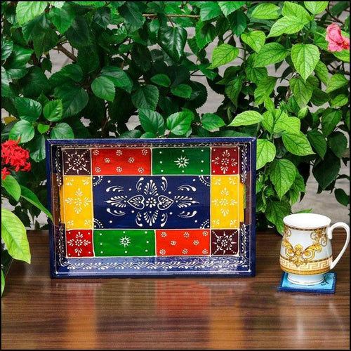 Handcrafted Multicolored Wooden Trays - Green Ninja