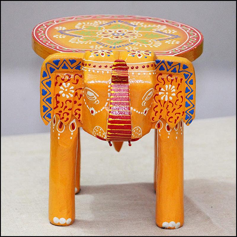 Handcrafted Wooden Elephant Stand - Green Ninja