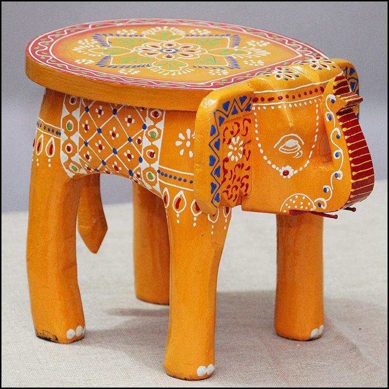Handcrafted Wooden Elephant Stand - Green Ninja