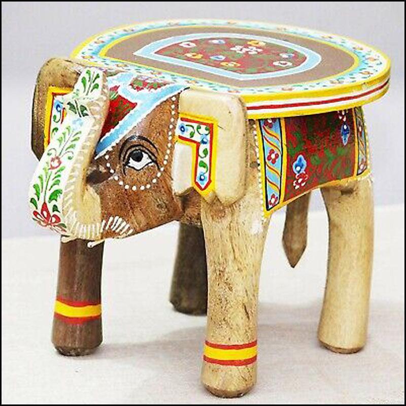 Handcrafted Wooden Elephant Stand - Green Ninja