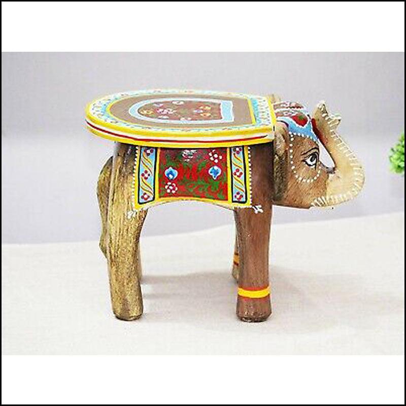 Handcrafted Wooden Elephant Stand - Green Ninja