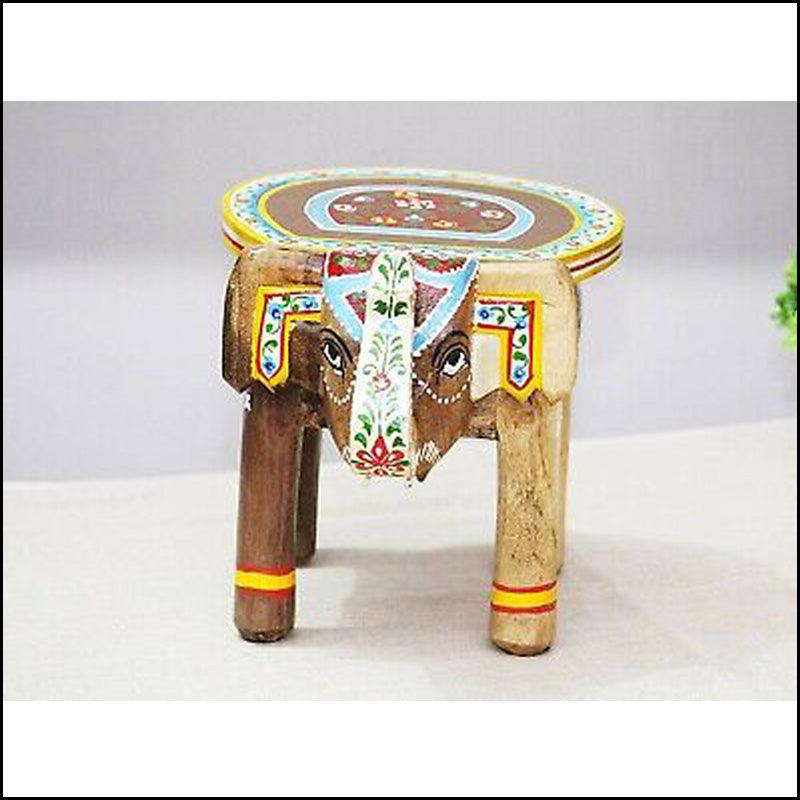 Handcrafted Wooden Elephant Stand - Green Ninja