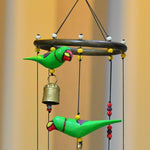Handmade Green Parrots Wind Chime - Green Ninja