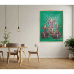 Indian Dancers large portrait Canvas Art - Green Ninja