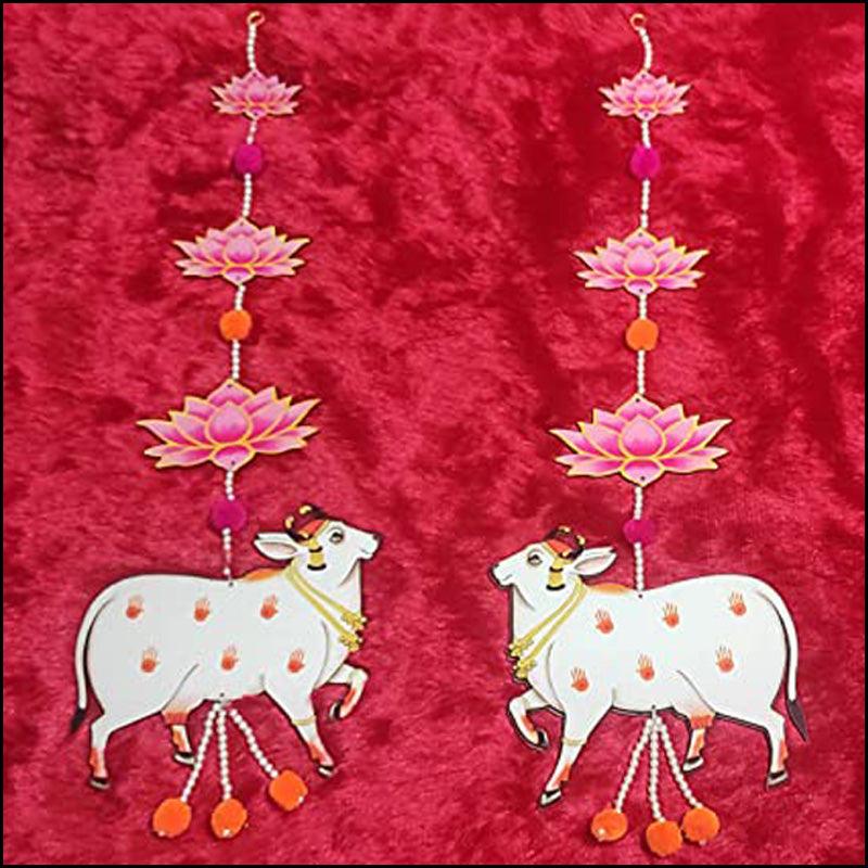 Kamdhenu with Lotus Wall Hanging - Green Ninja