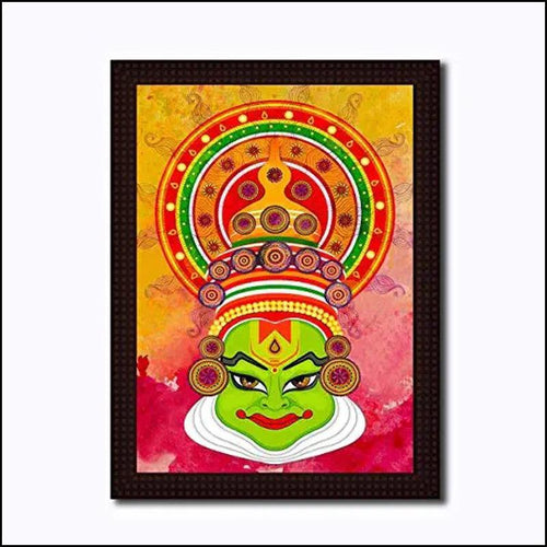 Kathakali Digital Canvas Painting - Green Ninja