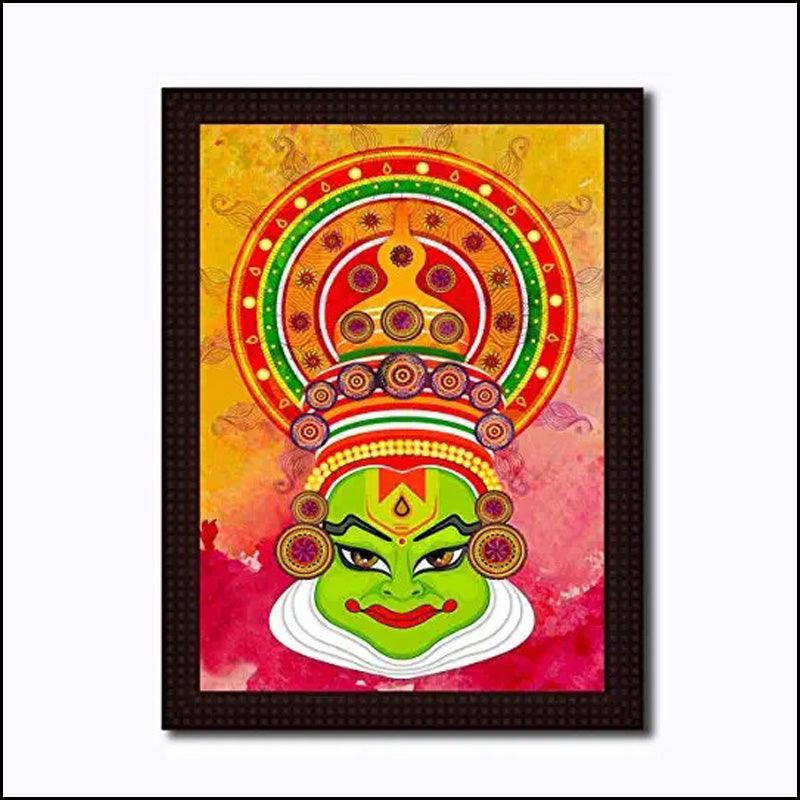 Kathakali Digital Canvas Painting - Green Ninja