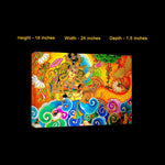 Kerala Mural Art Canvas Painting - Green Ninja