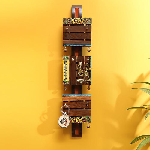 Key Holder In Sheesham & Teak Wood - Green Ninja