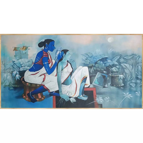 Lady in Waiting Landscape Canvas Art - Green Ninja