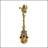 Large Brass Ganesha Hawan Spoon - Green Ninja