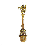 Large Brass Ganesha Hawan Spoon - Green Ninja