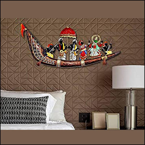 Large Kathakali Boat Wall Decor - Green Ninja