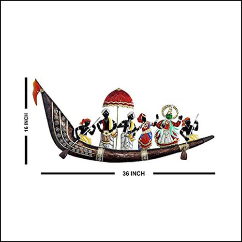 Large Kathakali Boat Wall Decor - Green Ninja