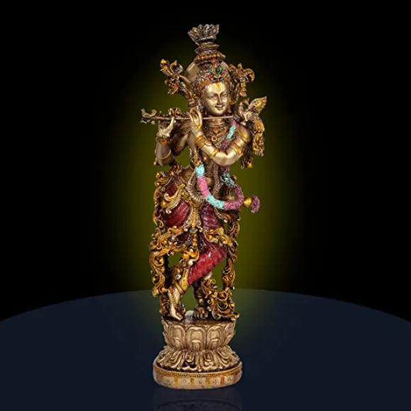 Large Lord Krishna Polyresin - Green Ninja
