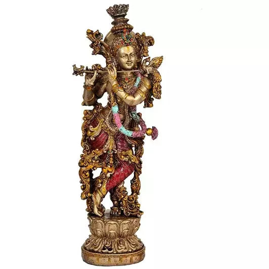 Large Lord Krishna Polyresin - Green Ninja