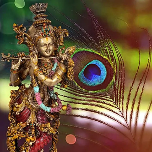 Large Lord Krishna Polyresin - Green Ninja