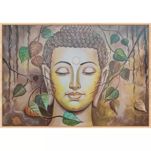 Lord Buddha Landscape Canvas Art - Green Ninja