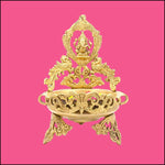 Lord Ganesha Large Brass Urli - Green Ninja