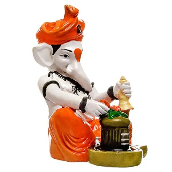 Lord Ganesha with Shivling - Green Ninja
