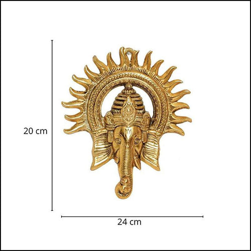 Lord Ganesha with Sun Rays Wall Hanging - Green Ninja