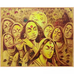Lord Krishna with Basuri Landscape Canvas Art - Green Ninja