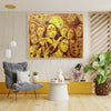 Lord Krishna with Basuri Landscape Canvas Art - Green Ninja