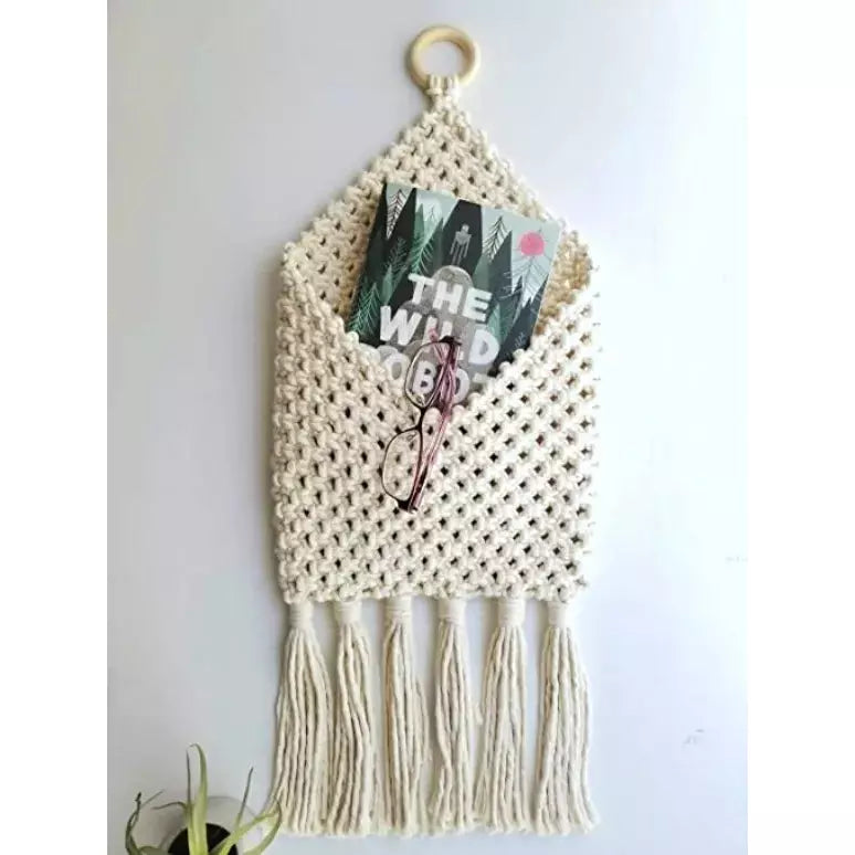 Macrame Wall Hanging Decor Pouch - Green Ninja