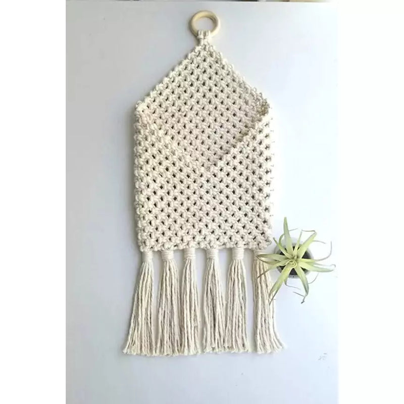 Macrame Wall Hanging Decor Pouch - Green Ninja