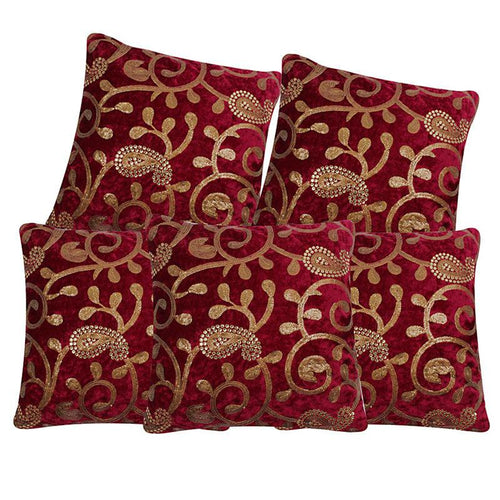 Maroon Velvet 200 Thread Count Cushion Covers - Green Ninja