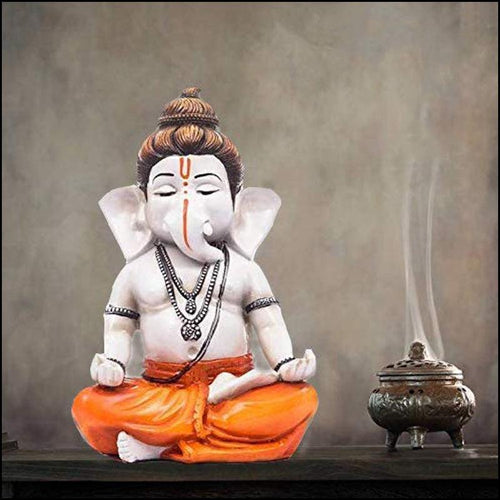 Meditating Lord Ganesha - Green Ninja