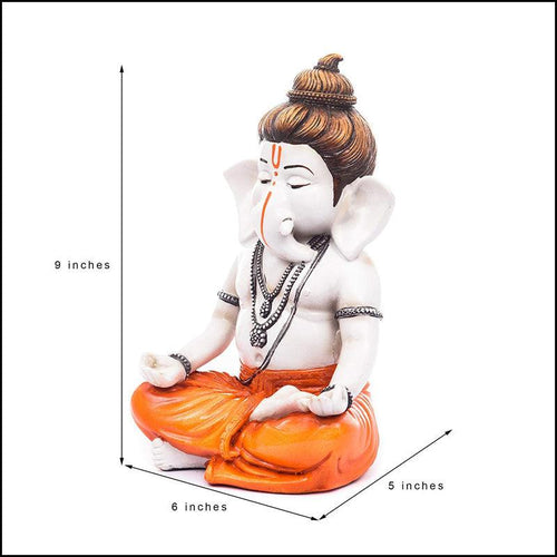 Meditating Lord Ganesha - Green Ninja