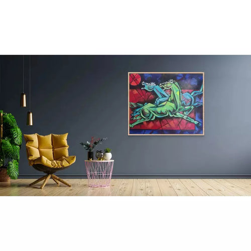 Modern Horse Landscape canvas art - Green Ninja