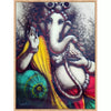 Monochromatic Lord Ganesha Portrait Canvas Art - Green Ninja