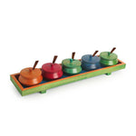 Multicolored Handcrafted Wooden Rectangular Jar Set - Green Ninja