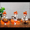Orange Dhoti & Turban Ganeshas Playing Instruments - Green Ninja