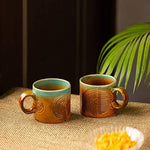 Peacock Feather Inspired Mugs - Green Ninja