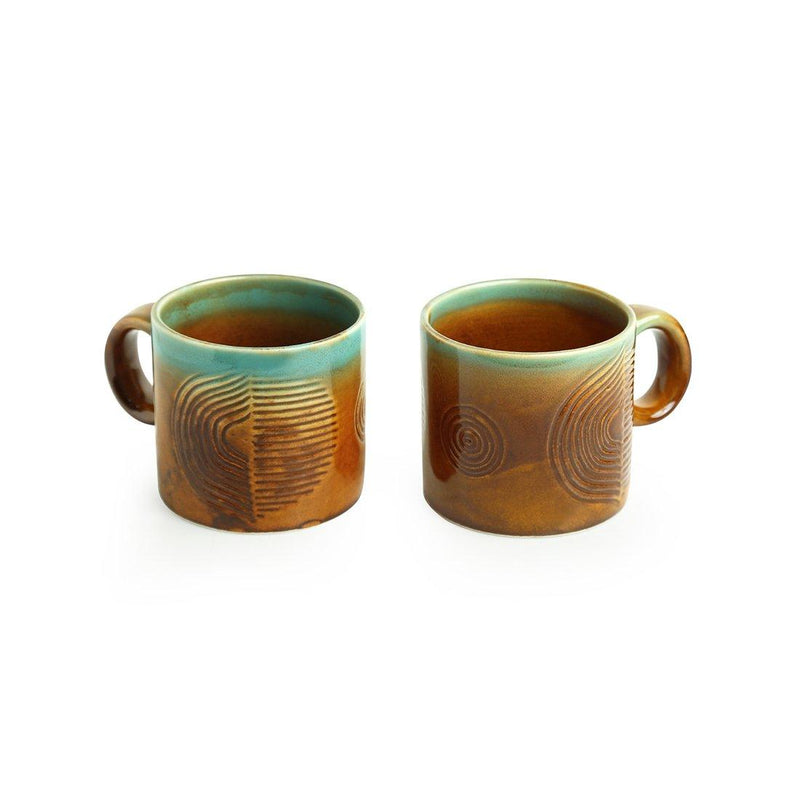 Peacock Feather Inspired Mugs - Green Ninja