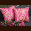 Pink Banarasi Brocade Cushion Covers - Green Ninja