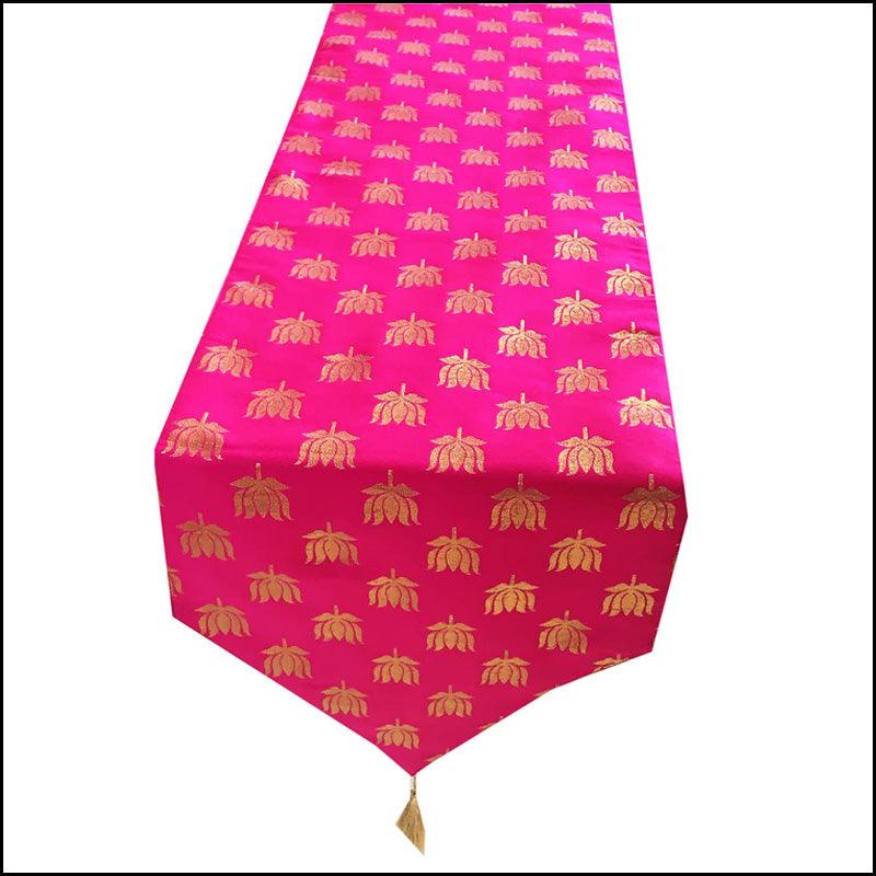 Pink Dupion Silk Table Runner - Green Ninja