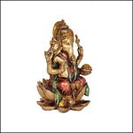 Poly-resin Lord Ganesha on Lotus - Green Ninja