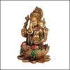 Poly-resin Lord Ganesha on Lotus - Green Ninja