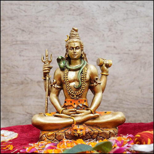 Polyresin Lord Shiva Meditating Figurine - Green Ninja